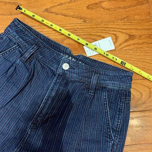 American Eagle Pleated High Rise Striped Mom Jeans/Trousers 2 - Picture 11 of 13